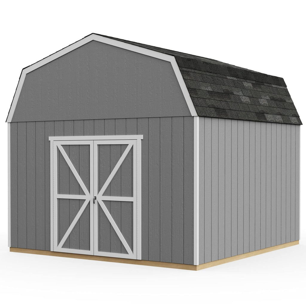 Handy Home Products Hudson 12×12 Do-it-Yourself Wooden Storage Shed Brown Without Floor