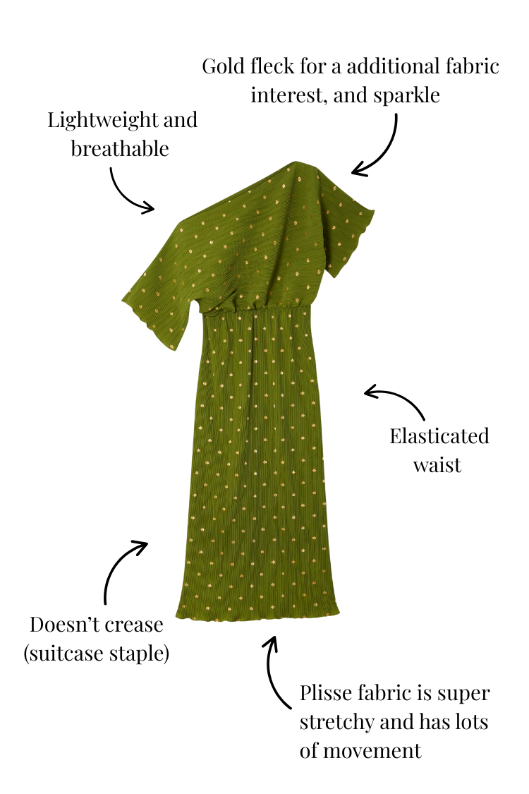 Khaki Plisse Tilly Dress