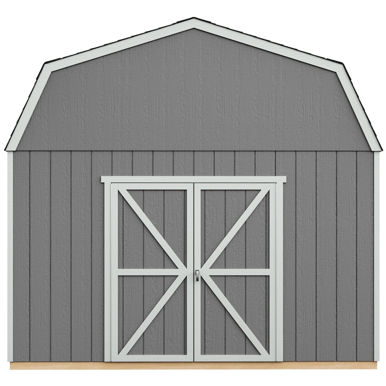 Handy Home Products Hudson 12×12 Do-it-Yourself Wooden Storage Shed Brown Without Floor