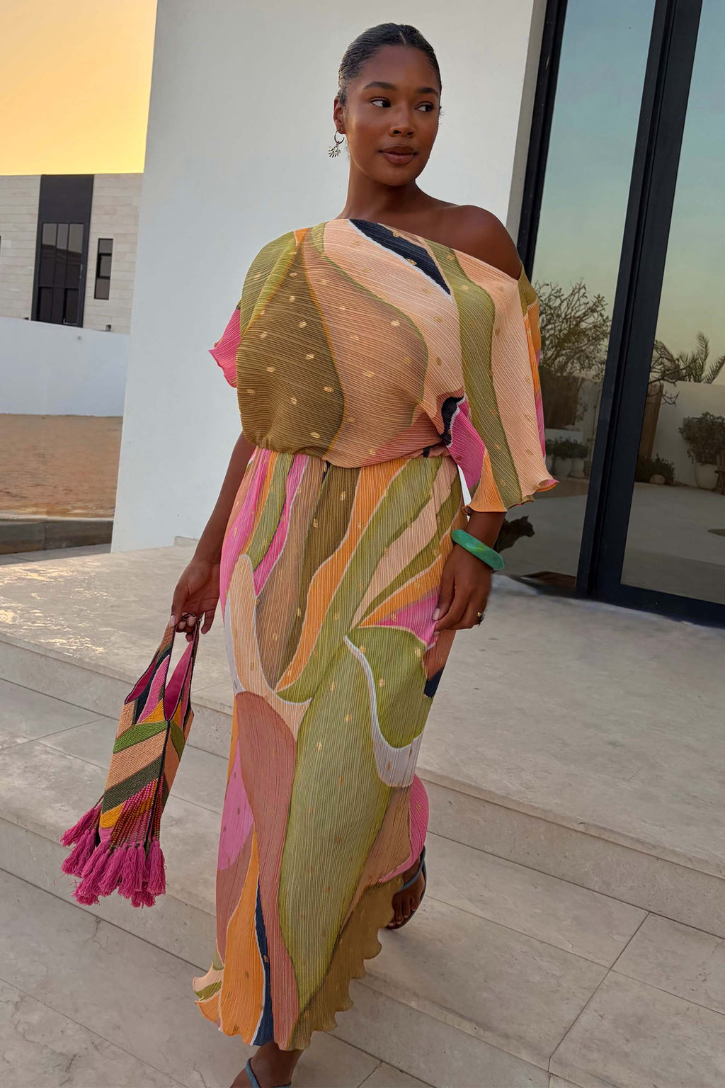 Green Abstract Tilly Dress Petite