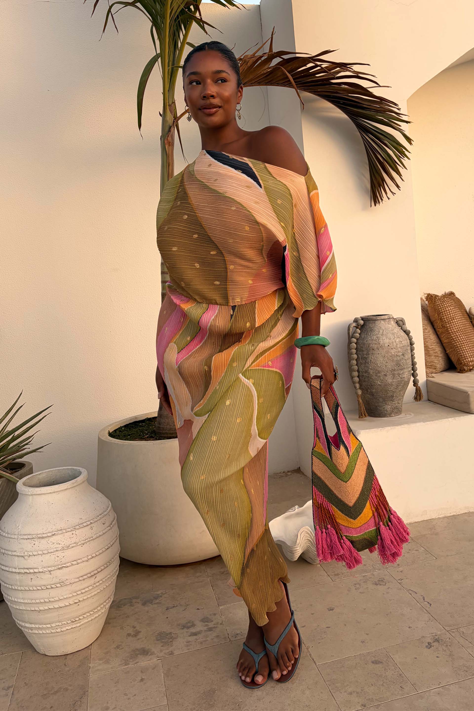 Green Abstract Tilly Dress Petite