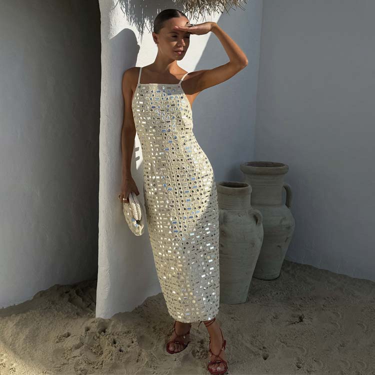 Cream Mirror Taliah Midi Dress