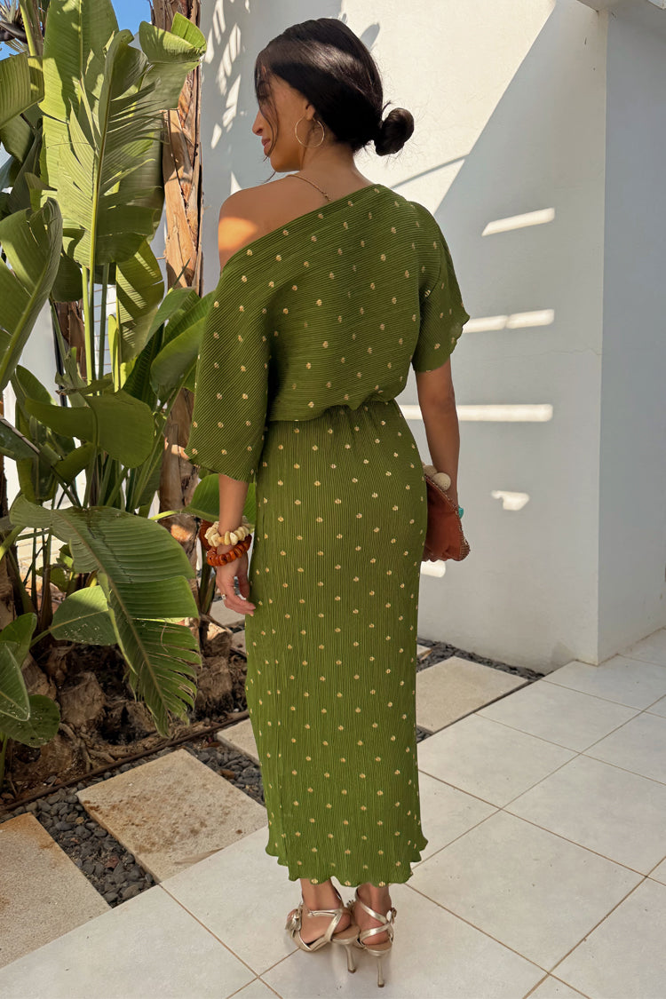 Khaki Plisse Tilly Dress